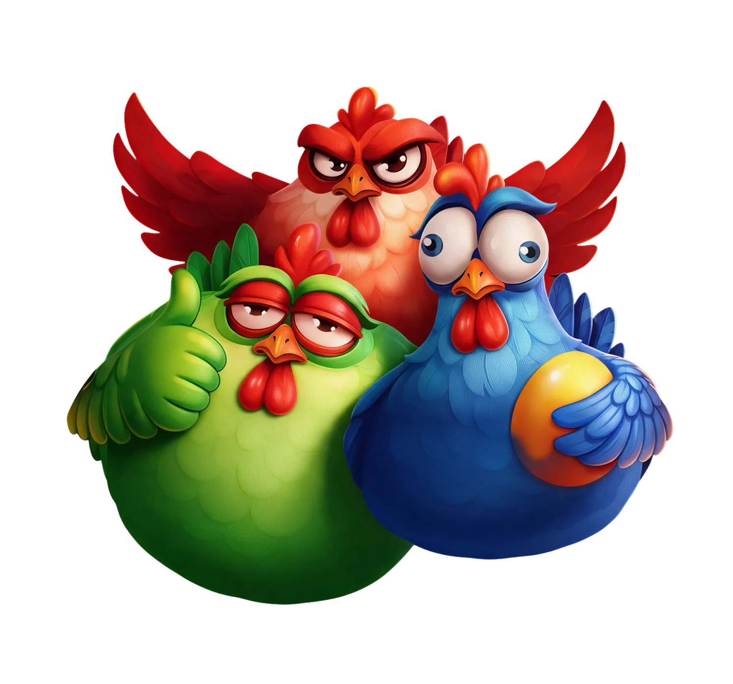 3 Rich Chickens desktop action banner character