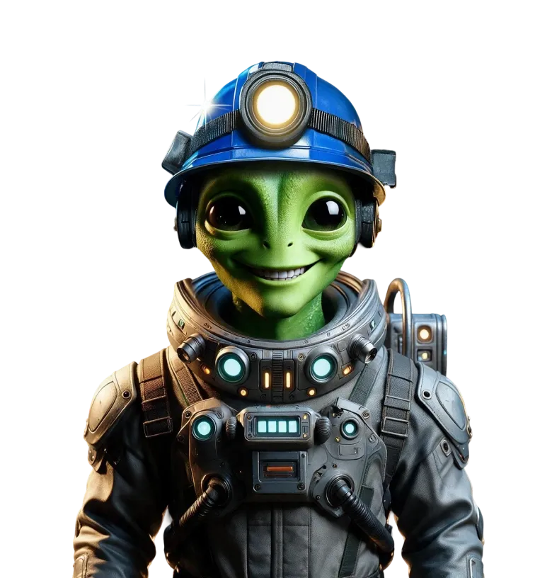 Alien Digger mobile action banner character