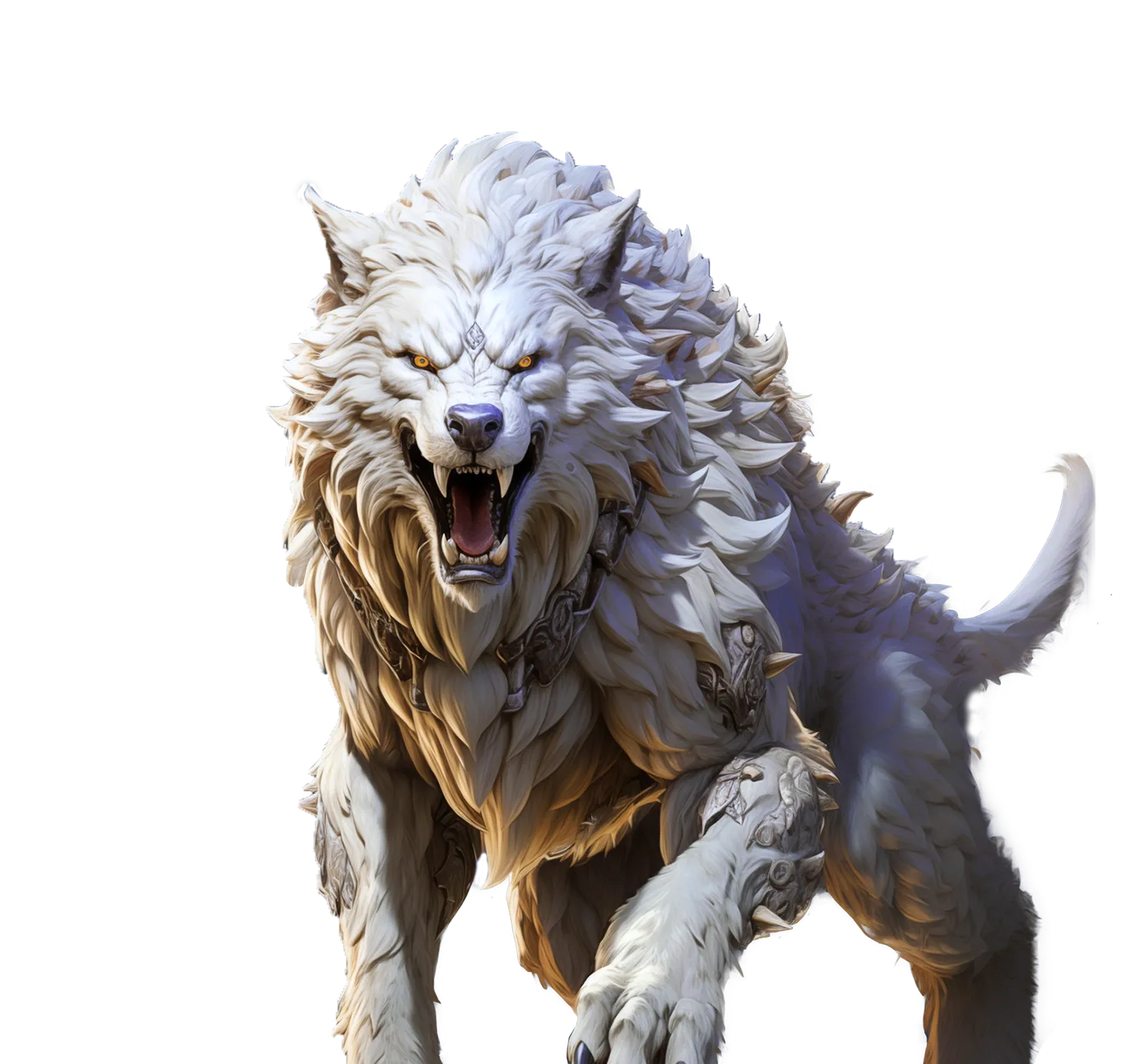 Caucasian wolf desktop action banner character