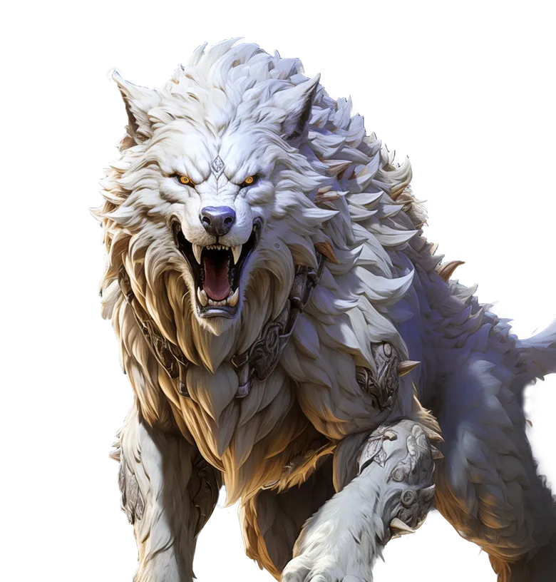 Caucasian wolf mobile action banner character