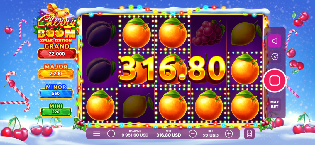 Cherry Boom Christmas gameplay screenshot 1