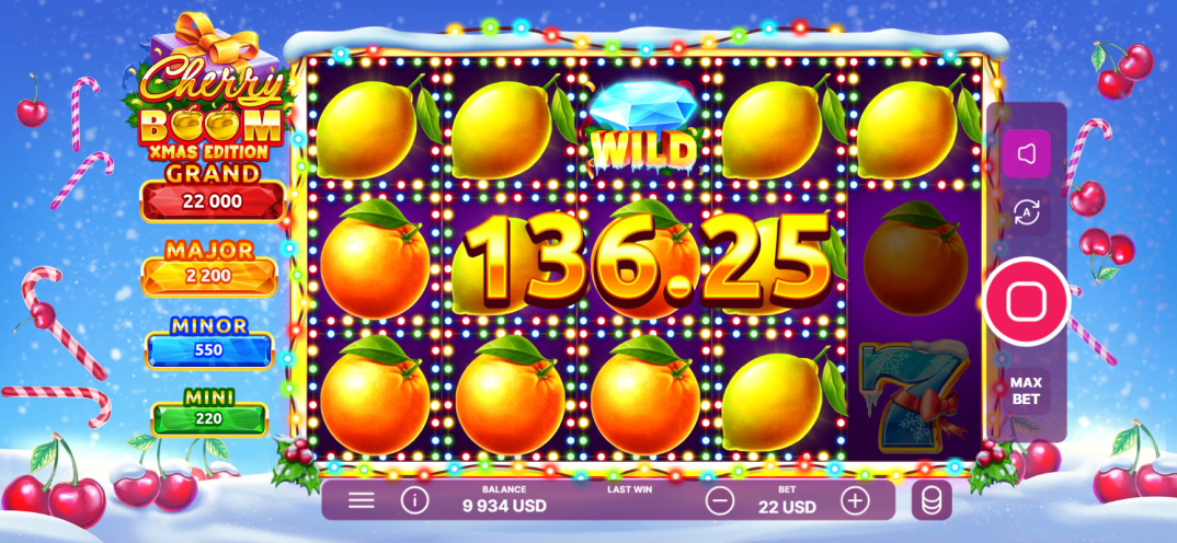 Cherry Boom Christmas gameplay screenshot 2