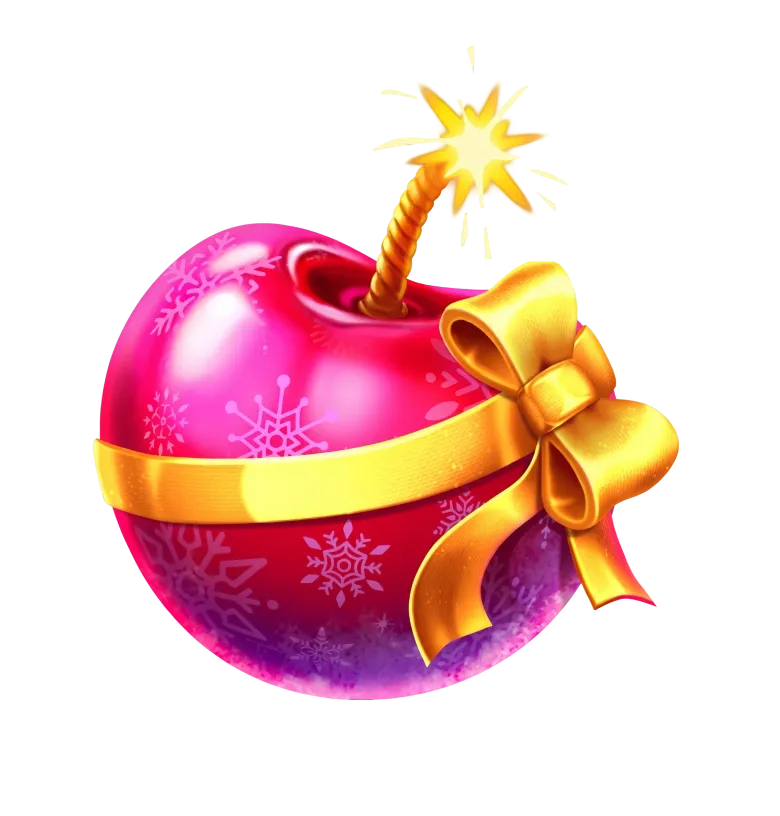 Cherry Boom Christmas mobile action banner character