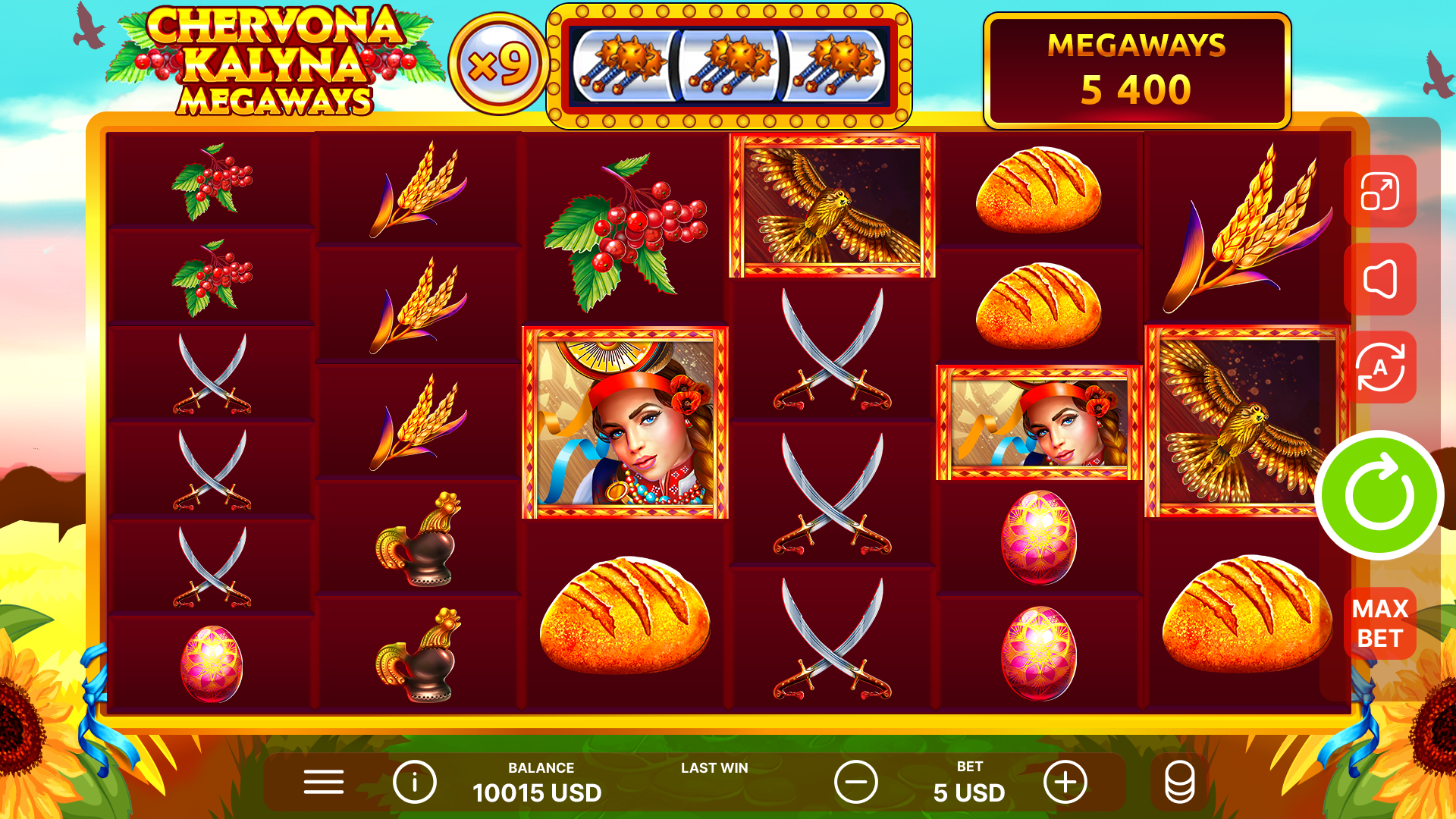 Chervona Kalyna Megaways gameplay screenshot 1