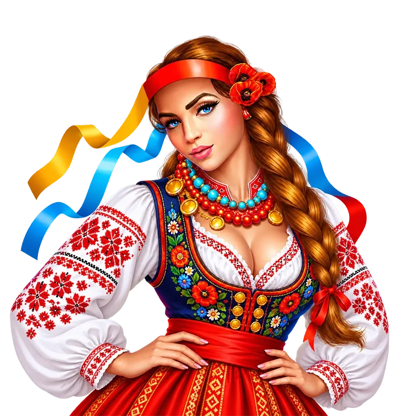 Chervona Kalyna Megaways mobile action banner character