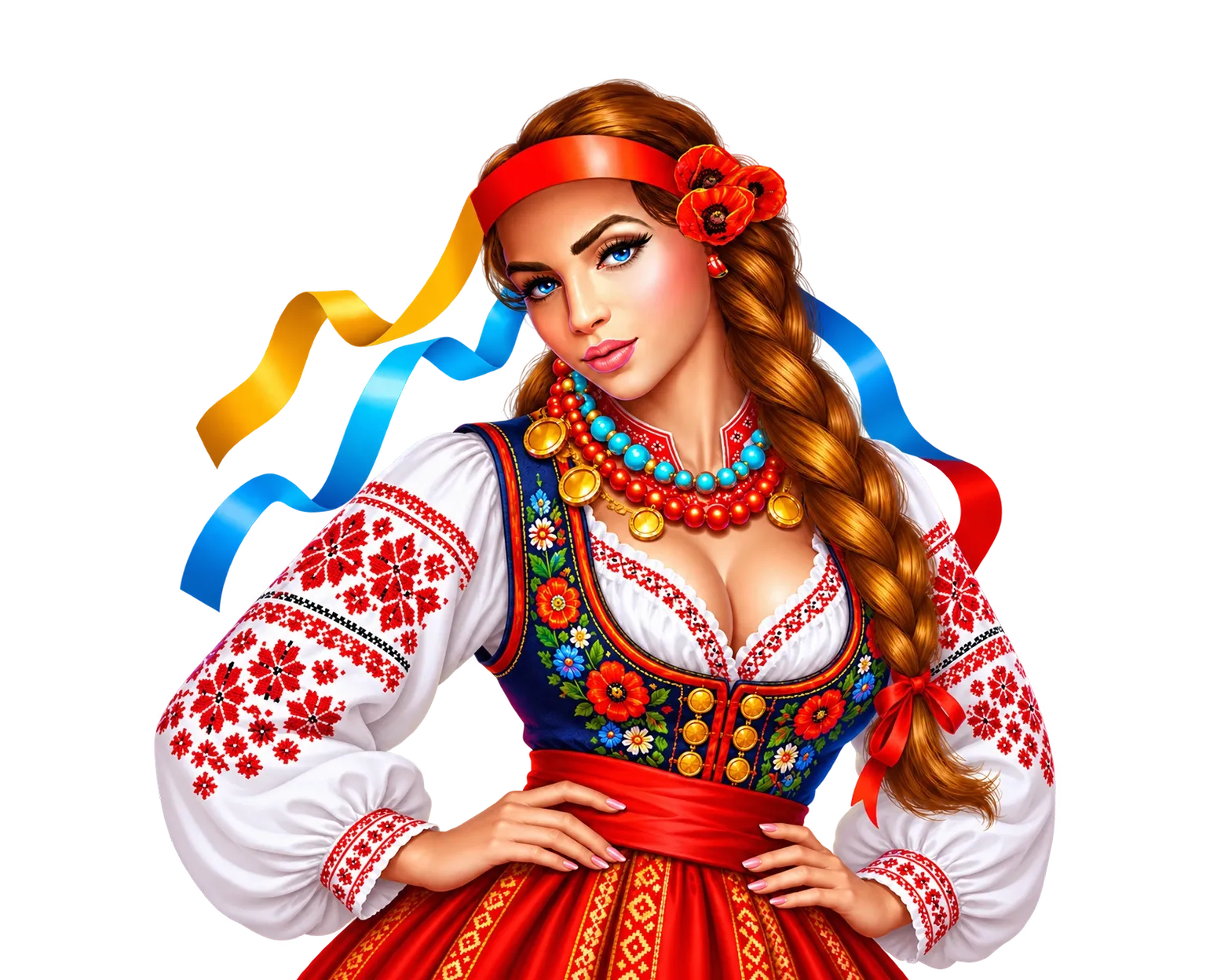 Chervona Kalyna Megaways tablet action banner character