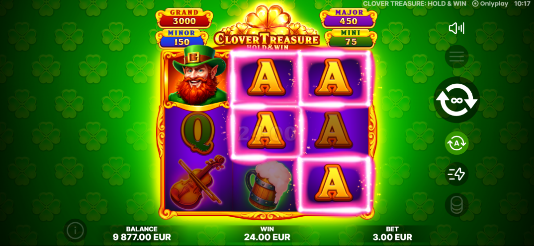 Clover Treasure: Hold&Win gameplay screenshot 1