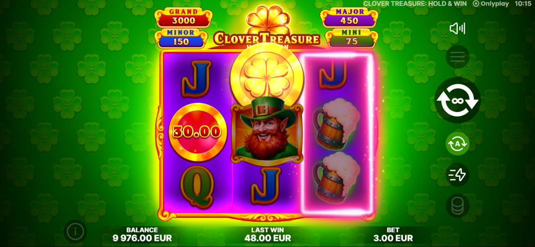 Clover Treasure: Hold&Win gameplay screenshot 2