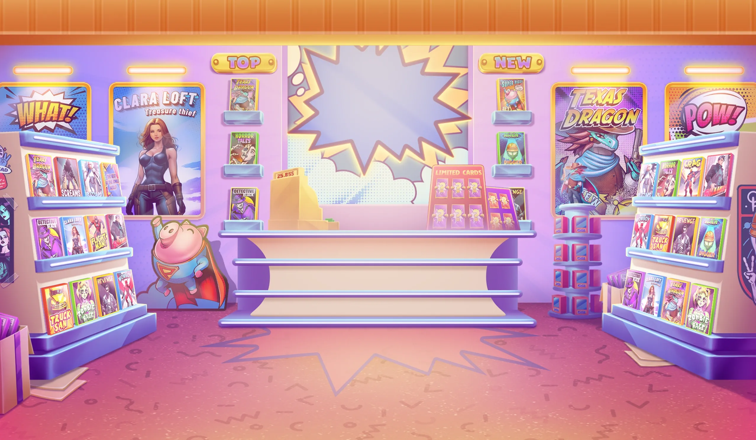 Comics Store desktop action banner background