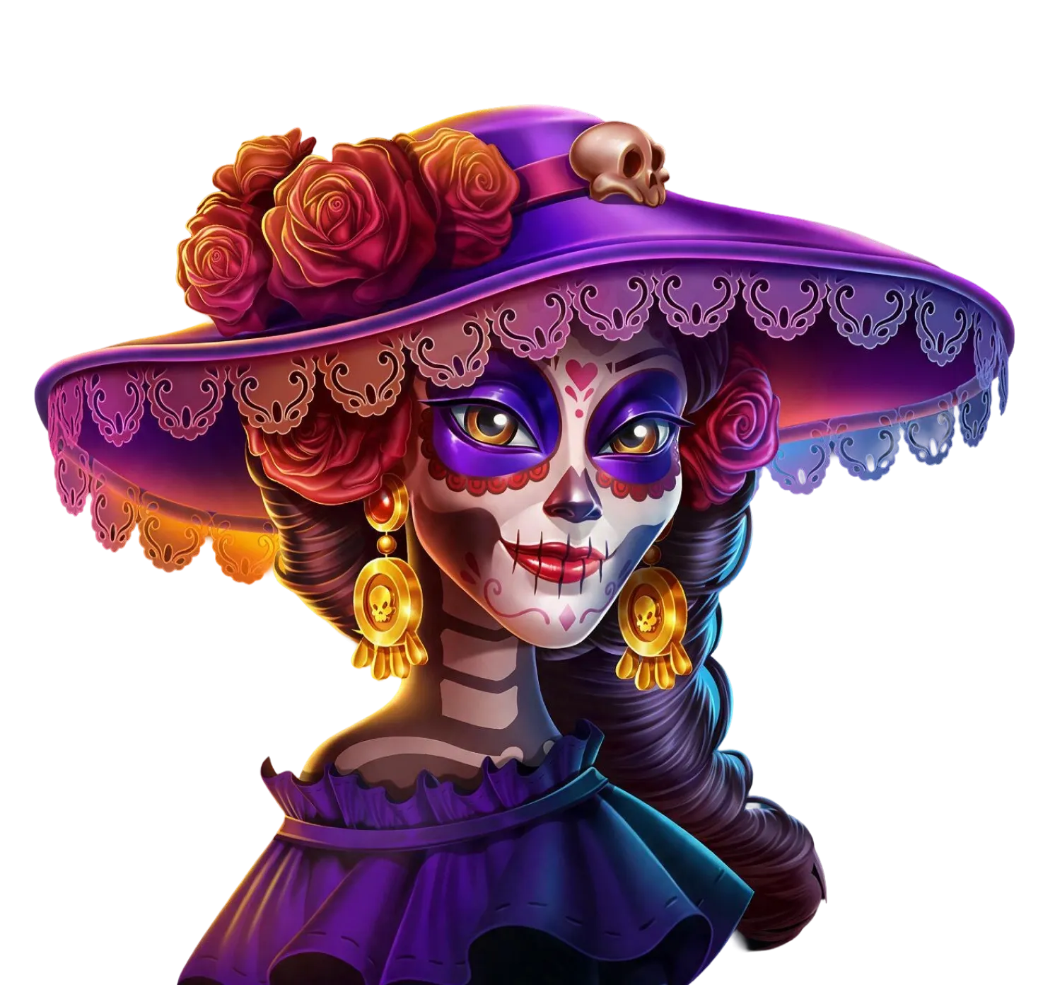 Day of Muerte desktop action banner character