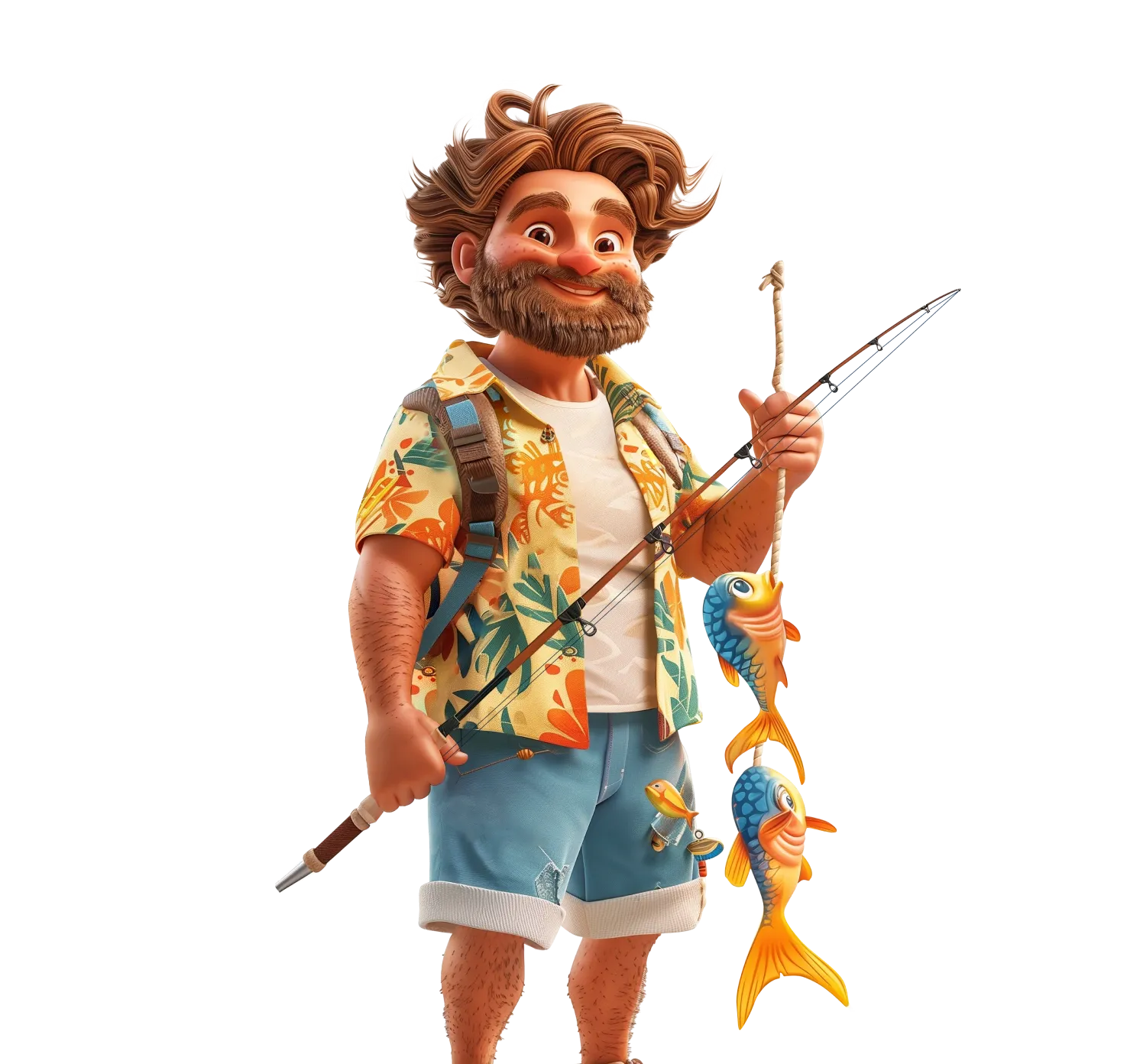 Fish store desktop action banner character