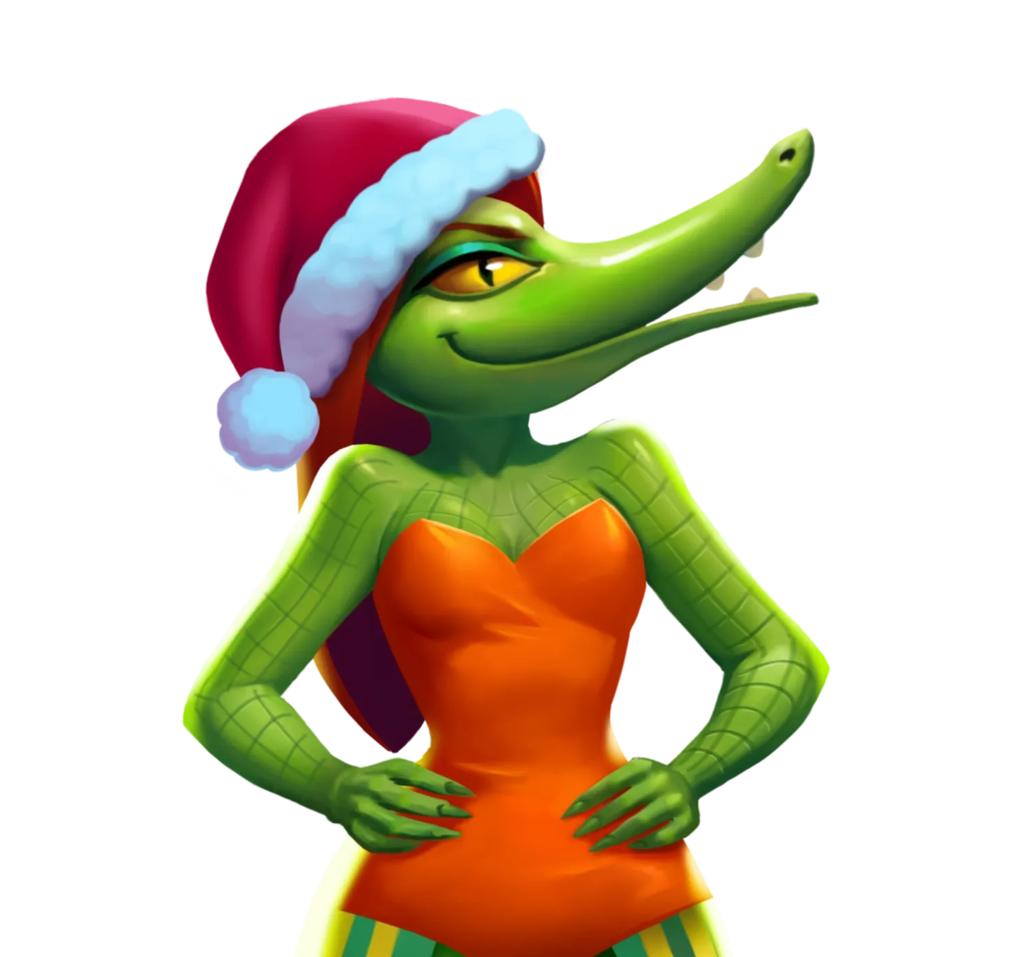Glamour Crocodile Christmas desktop action banner character