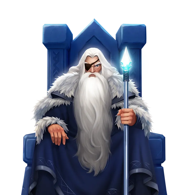 Gold of Odin mobile action banner character