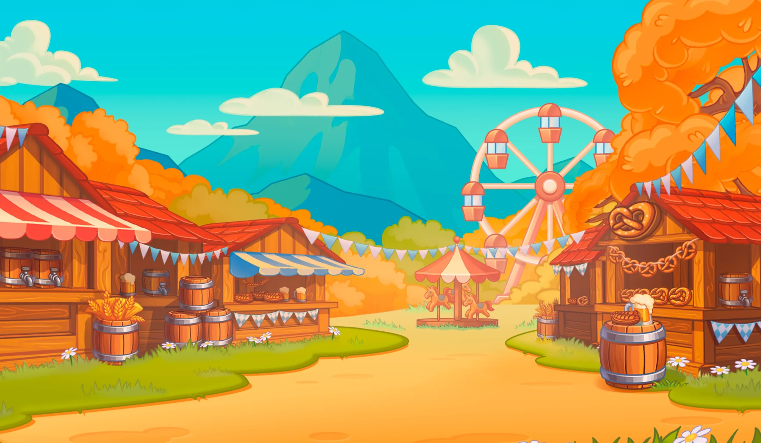 Gold Oktoberfest desktop action banner background