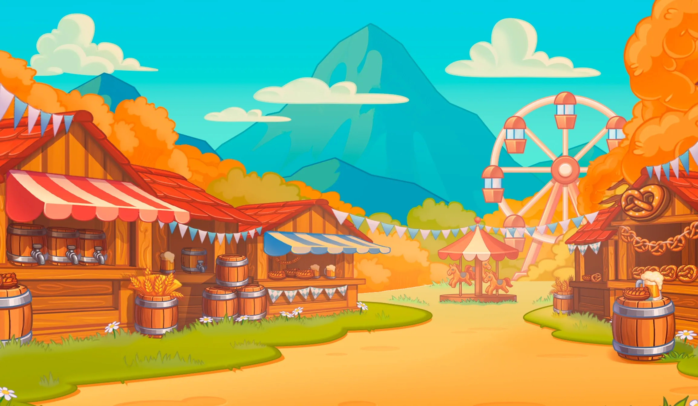 Gold Oktoberfest tablet action banner background