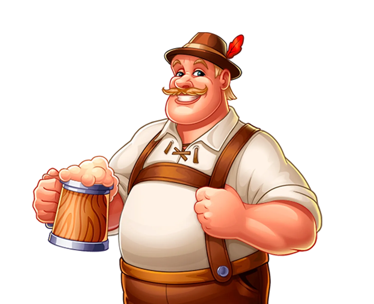 Gold Oktoberfest tablet action banner character