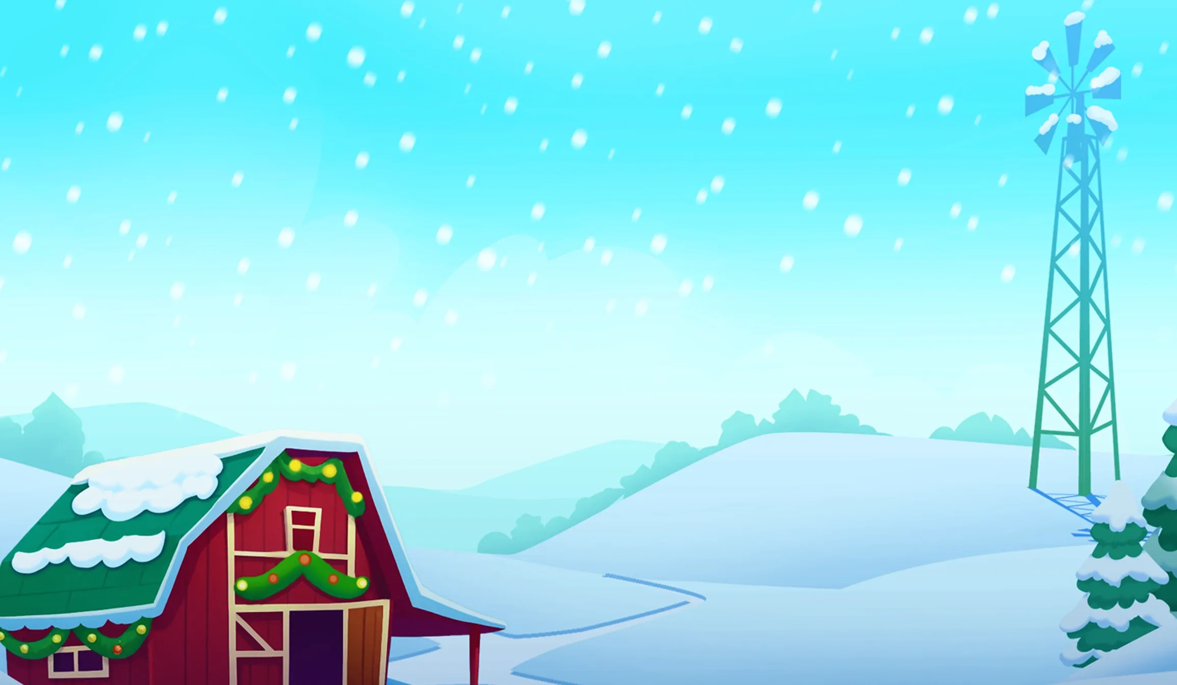 Golden Piggy Farm X-Mas tablet action banner background