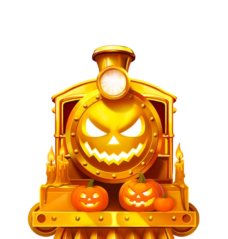 Halloween Train: Hold & Win mobile action banner character