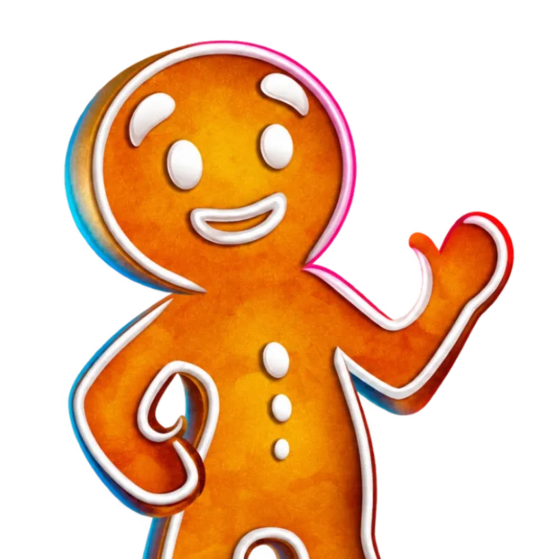 Happy Cookie mobile action banner character