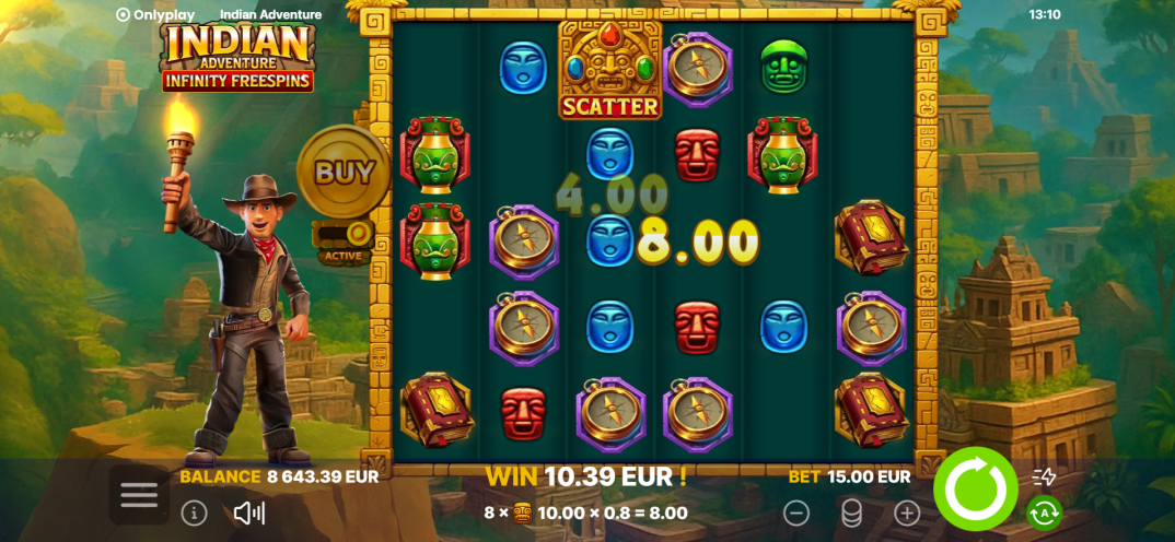Indian Adventure: Infinity freespins gameplay screenshot 1
