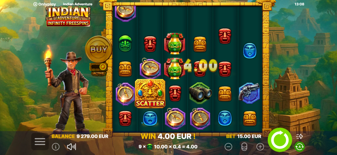 Indian Adventure: Infinity freespins gameplay screenshot 2