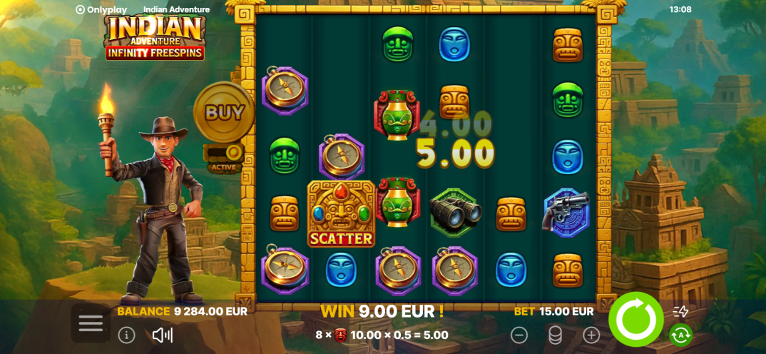 Indian Adventure: Infinity freespins gameplay screenshot 5