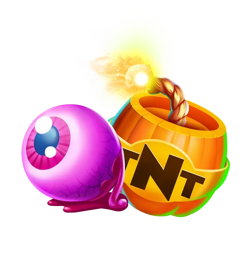 Juicy Crush Halloween mobile action banner character
