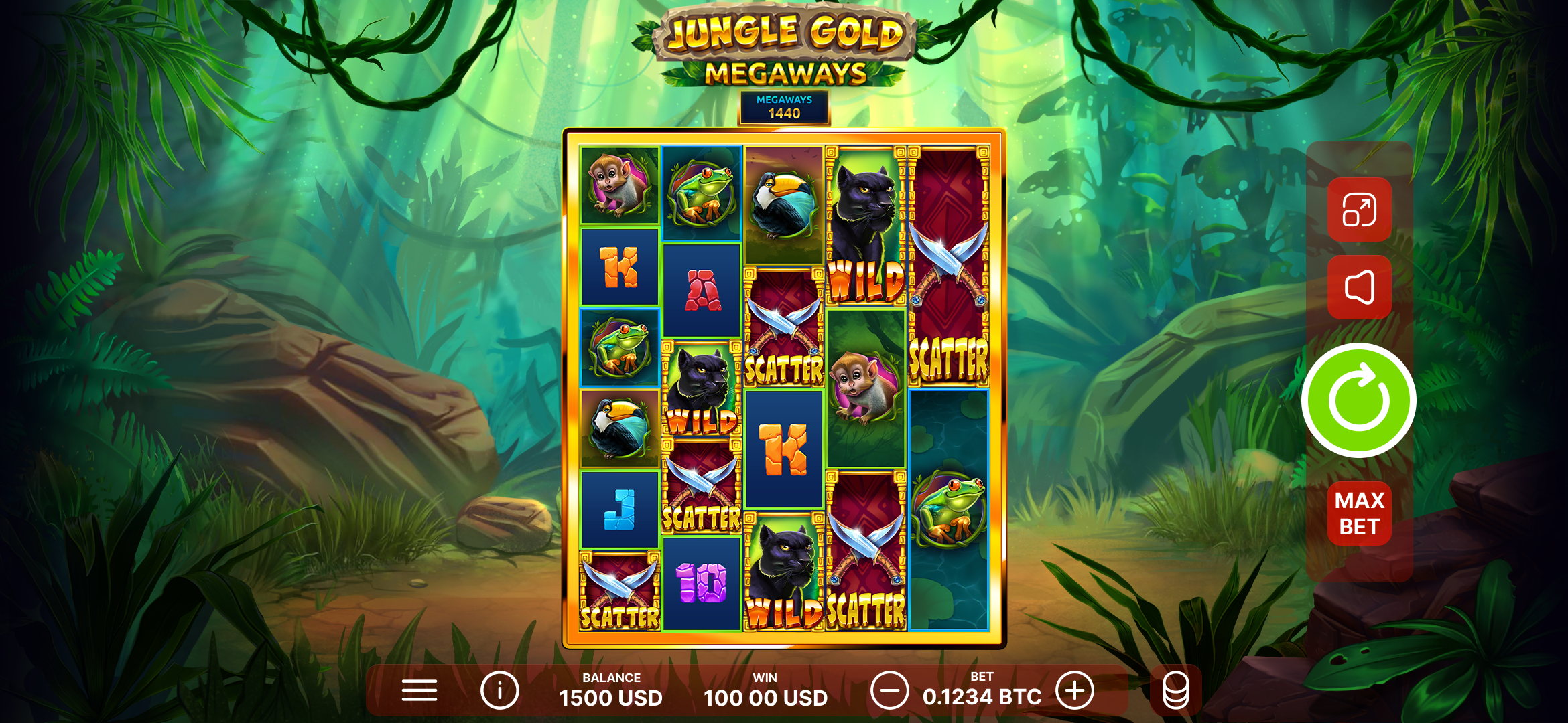 Jungle Gold Megaways gameplay screenshot 1