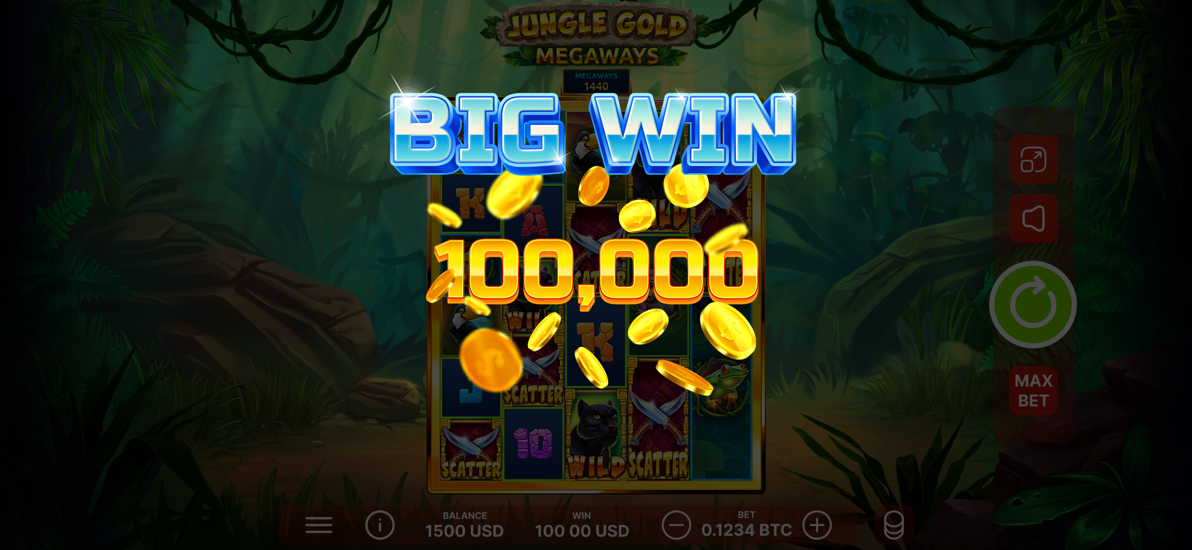 Jungle Gold Megaways gameplay screenshot 2