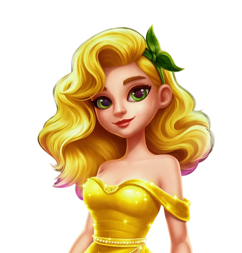 Lady Lemon Fruits mobile action banner character
