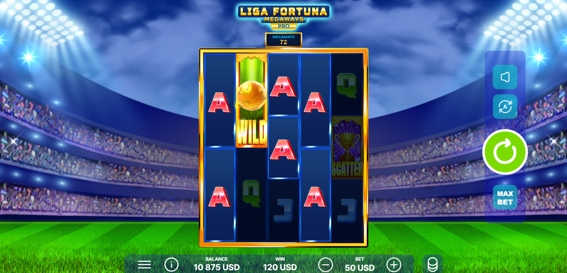 Liga Fortuna Megaways PRO gameplay screenshot 1