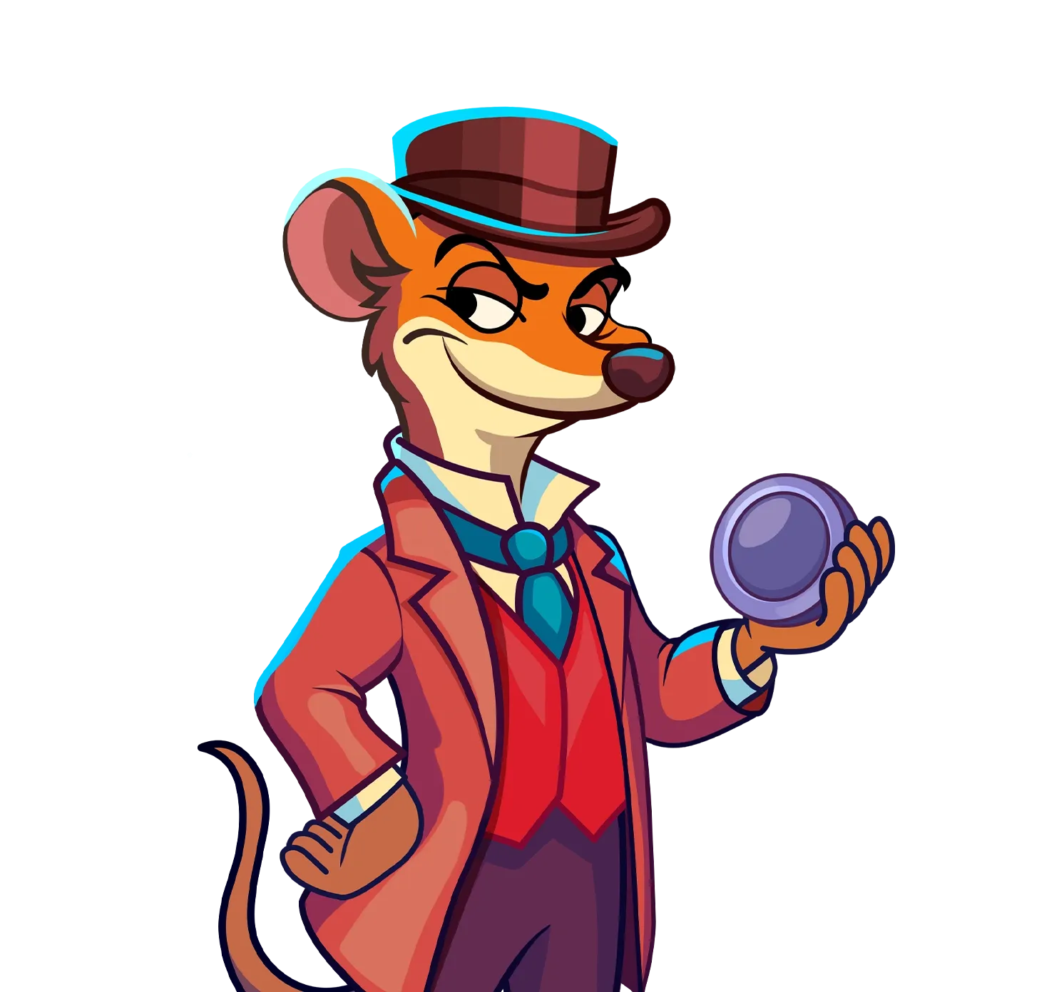 Lucky Ferret desktop action banner character