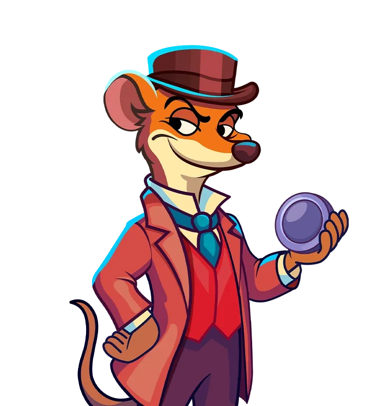Lucky Ferret mobile action banner character