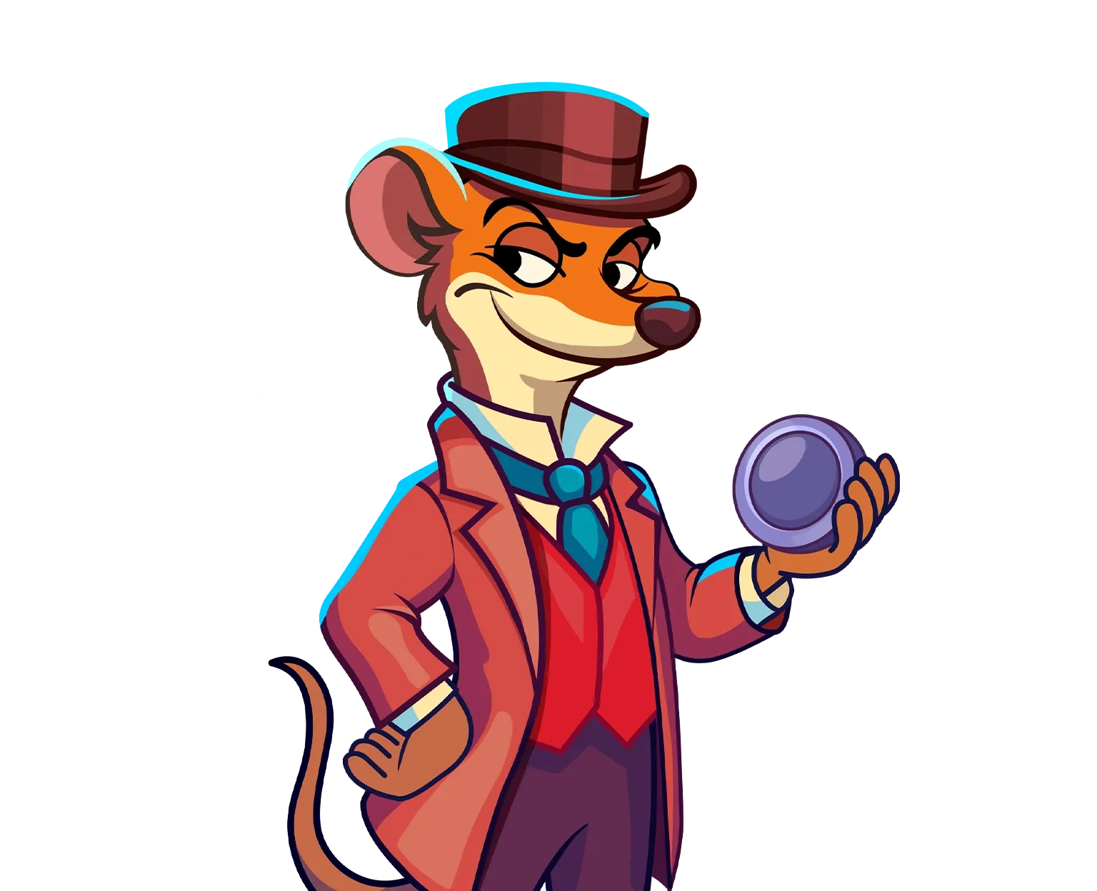 Lucky Ferret tablet action banner character