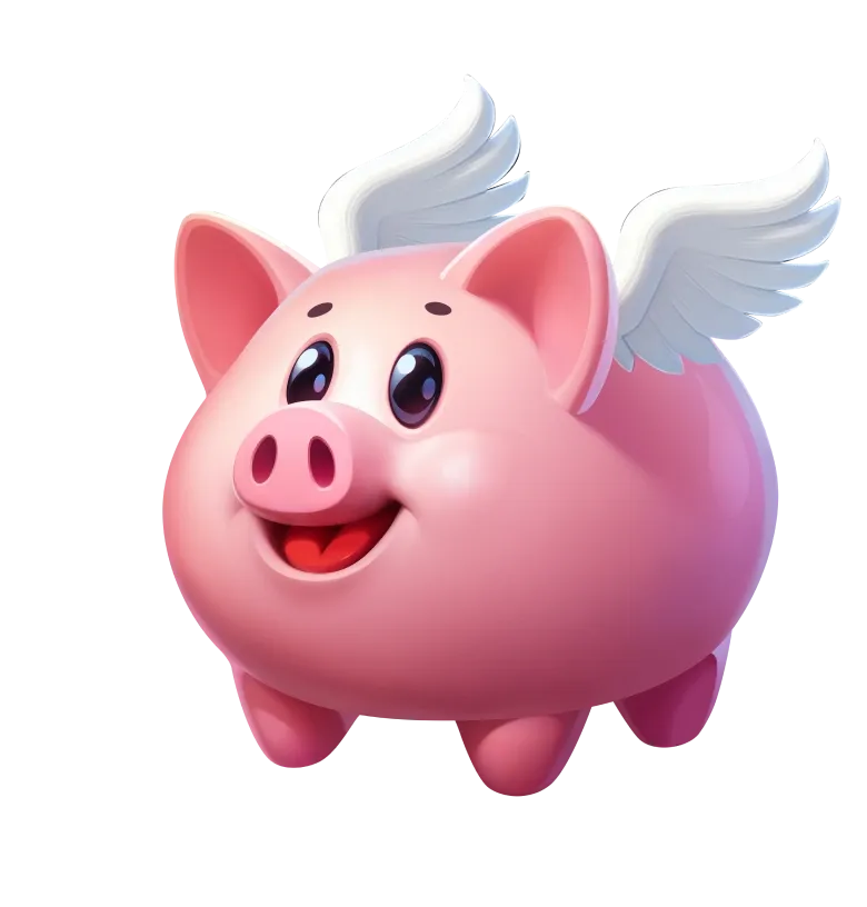 Piggy Bonanza Valentine mobile action banner character