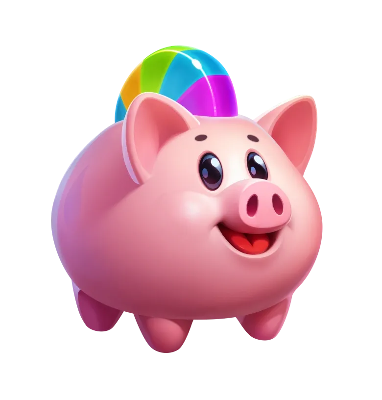 Piggy Bonanza mobile action banner character