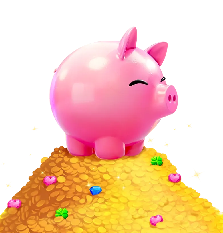 Piggy Tap mobile action banner character