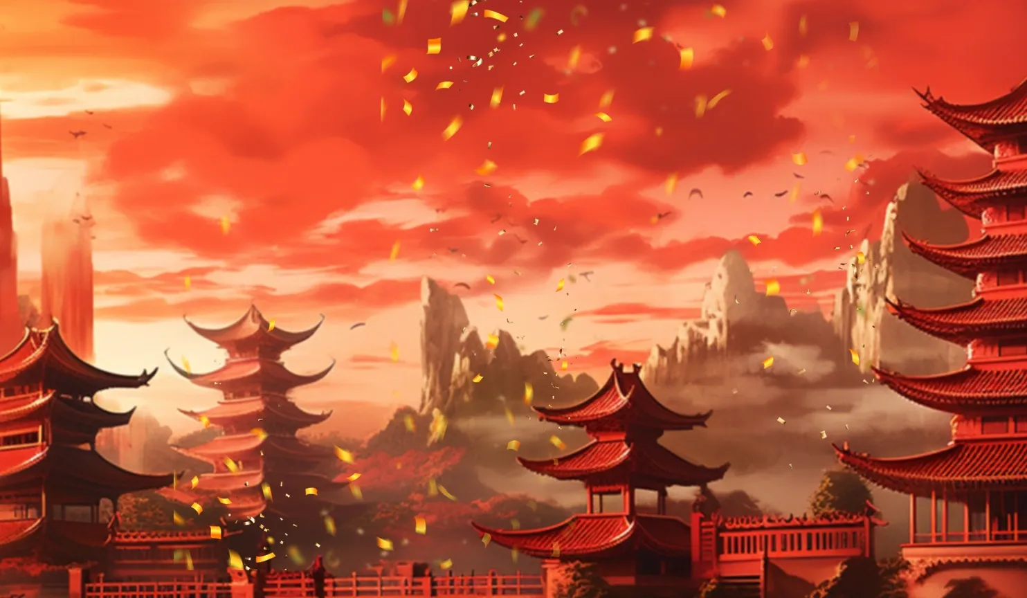 Red Dragon Ways mobile action banner background