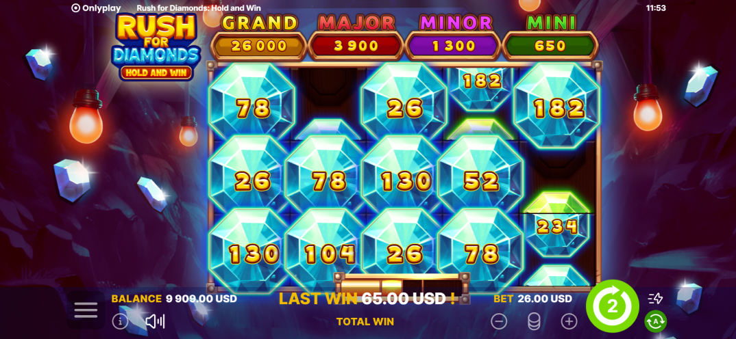 Rush for Diamonds: Hold and Win gameplay screenshot 3
