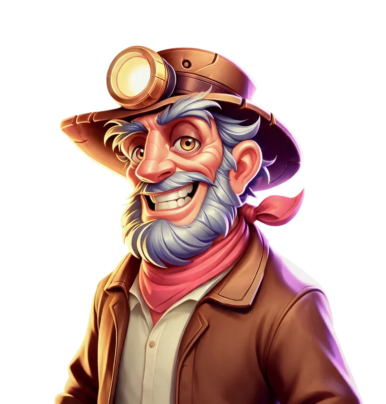 Rush for Diamonds: Hold and Win mobile action banner character
