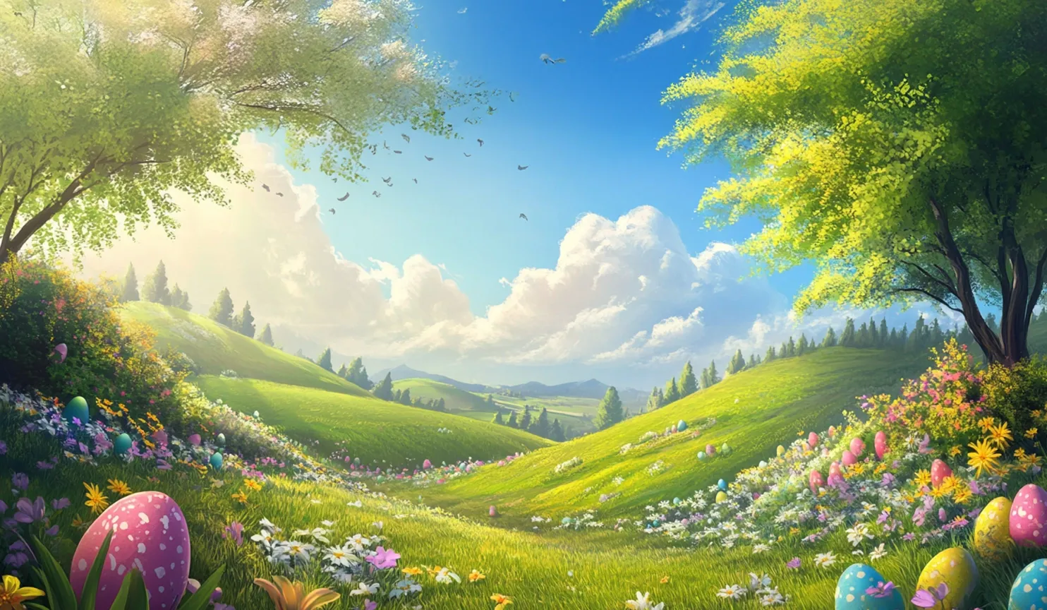 Spring Bunny mobile action banner background