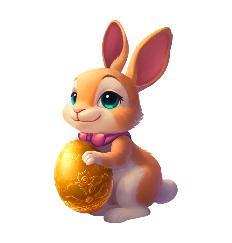 Spring Bunny mobile action banner character