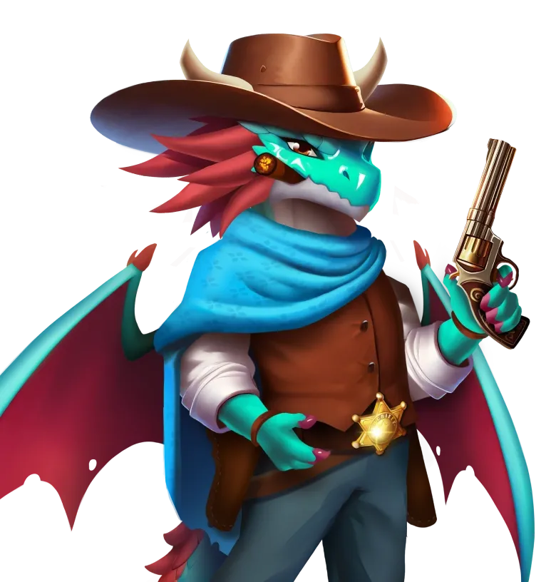 Texas Dragons mobile action banner character