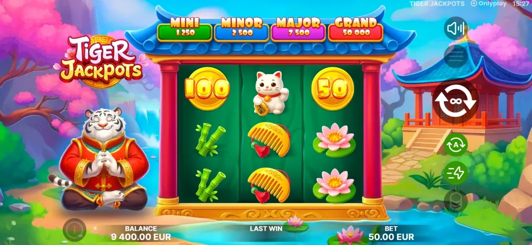 Tiger Jackpots base game