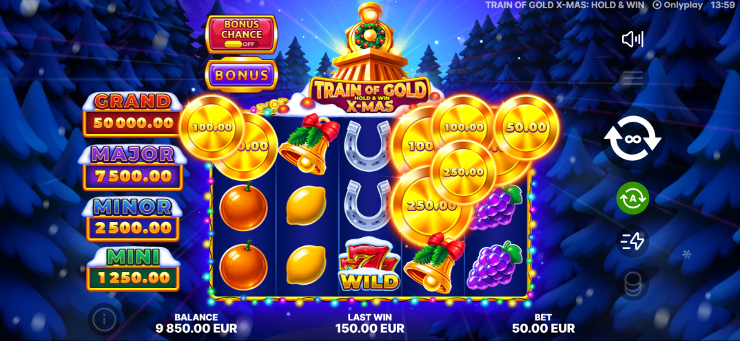 Train of Gold X-Mas: Hold & Win gameplay screenshot 2