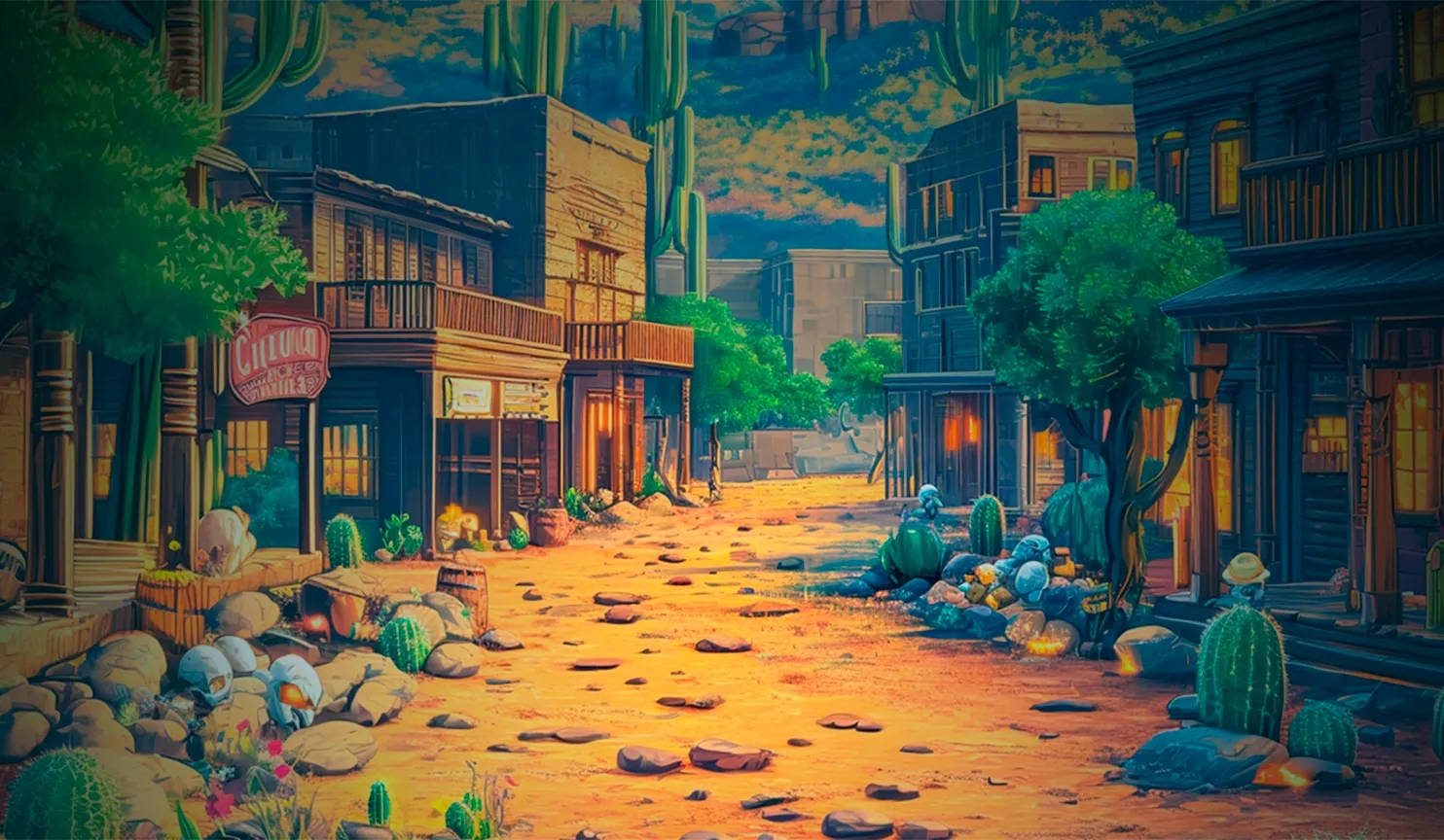 Western Zombie mobile action banner background