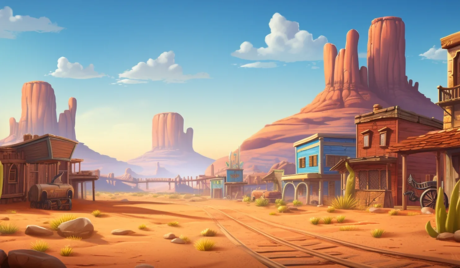 Wild West Girls mobile action banner background