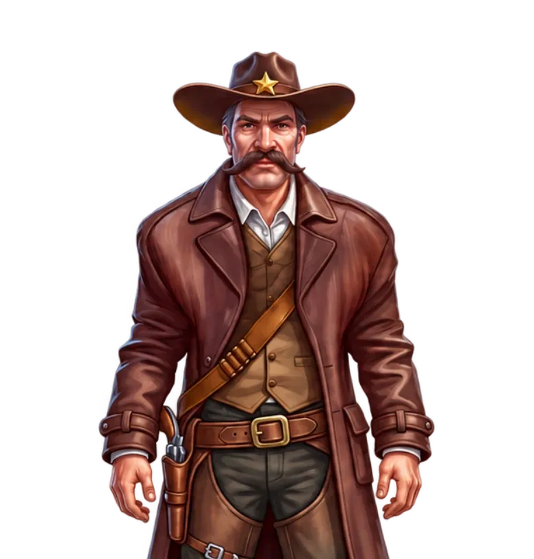 Wild West Jackpot mobile action banner character