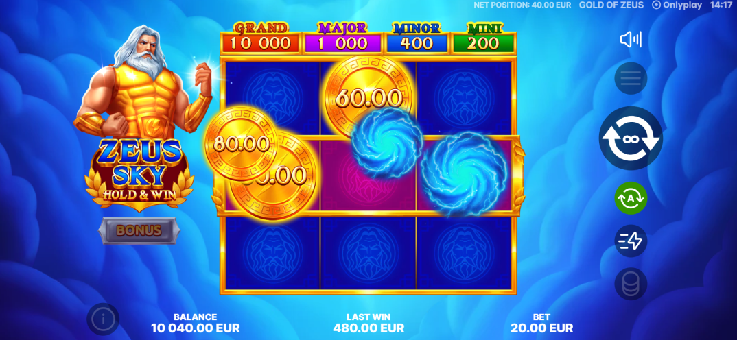 Zeus Sky: Hold & Win gameplay screenshot 3